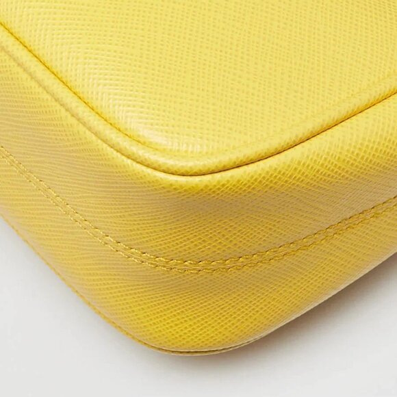 Prada Sole Yellow Saffiano Leather 2005 Re-Edition Shoulder Bag 1BH204 - Picture 11 of 12